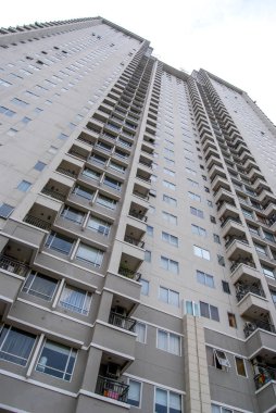 Jakarta, Endonezya - 21 Nisan 2008: Güneydoğu Asya 'da Sudirman Park kentindeki Apartman Kuleleri