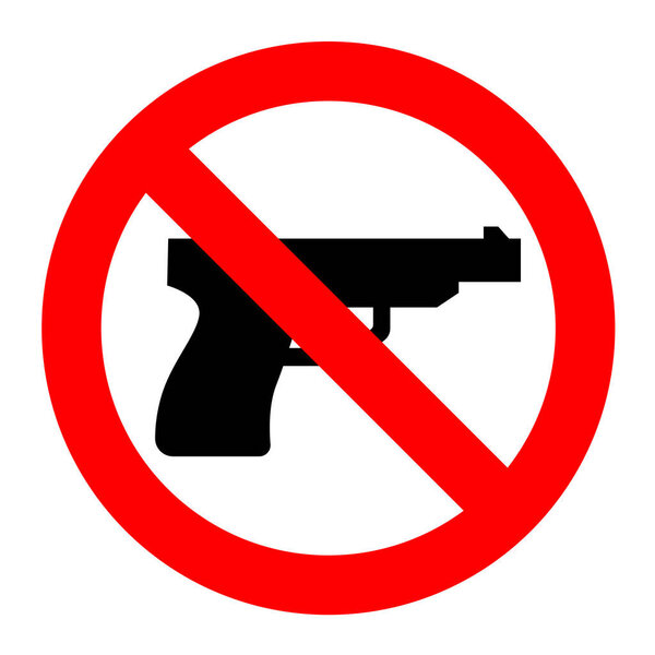 no gun, firearms, weapon prohibition sign illegal item