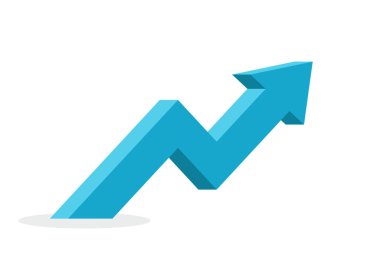 3B mavi iş oku grafiği yükseliyor