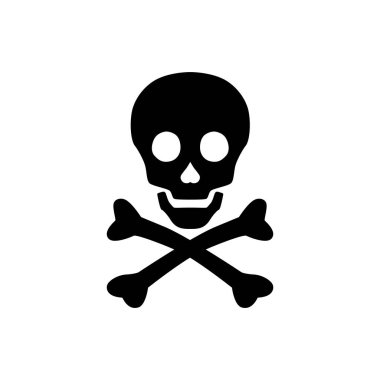 Kara Kafatası ve Kemikler korsan sembolü, tehlike zehirli ölüm korku sembolü