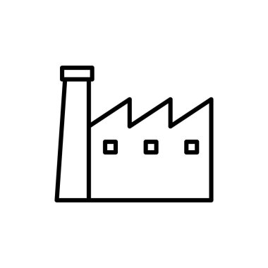 Fabrika binası simgesi, endüstriyel yapı resimleme taslak biçimi