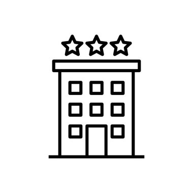 Otel binası ikon çizim taslak biçimi