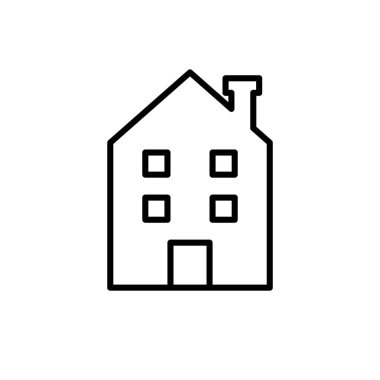 düz bina ikonu bina resimleme taslak biçimi