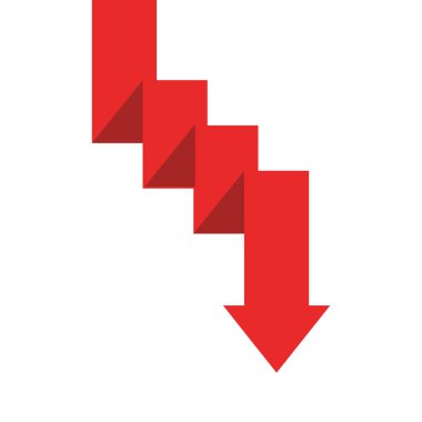 Zig zag 'ı gösteren kırmızı iş oku düşüyor