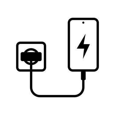 Telefon Yükleme Simgesi siyah ve beyaz biçimi