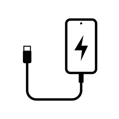 Simge Telefon Yükleme Simgesi siyah beyaz biçim 2