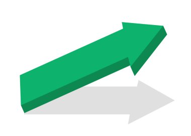 Green Arrow 3D iş grafiği yükselişi karı temsil ediyor