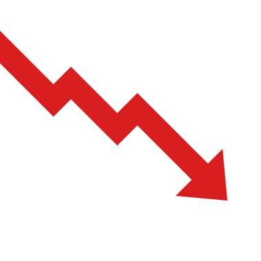 kırmızı ok iş grafiğinin düşüşü 4 kaybı temsil eder