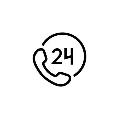 phone call symbol 24 hours customer service clipart