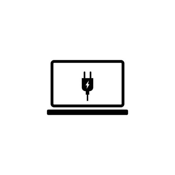 stock vector Laptop Charging Icon, Notebook Computer Power Station Symbol 6