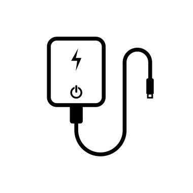 Güç Bankası Simgesi Şarj Kablosu, Taşınabilir Pil Sembolü ile Ayarlandı
