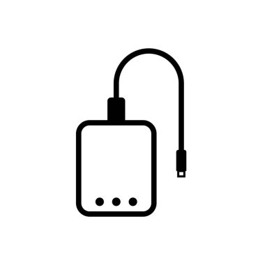 Güç Bankası Simgesi Şarj Kablosu, Taşınabilir Pil Sembolü ile Ayarlandı