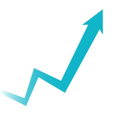 Ekonomik grafikte yükselen kar tablosu üzerinde yükselen mavi meşguliyet oku ve grafik borsası oku yükselişte olan mali yönetim kurulları