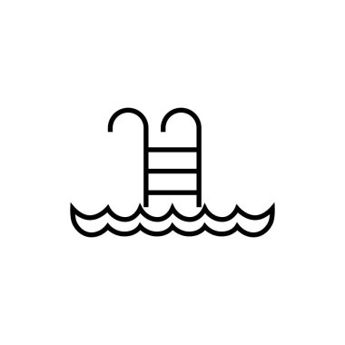 Otel ve diğer tesisler için havuz merdiveni simgesi