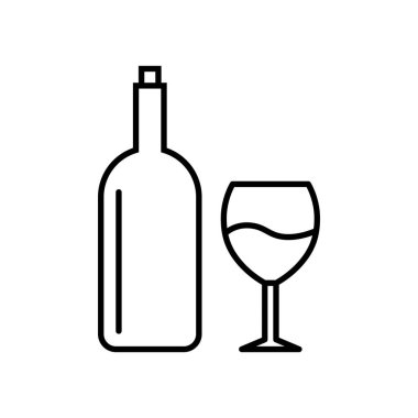 Şarap şişesi ve cam ikonu
