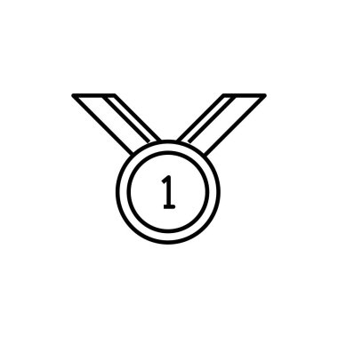 Asılı kurdeleli birincilik için altın madalya ikonu