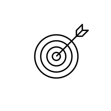 Hedefe ok atan bir dart tahtası simgesi hedeflere ve hedeflere ulaşmayı temsil eder