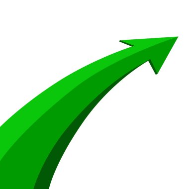 İleriye Giden Büyük Yeşil İş Oku, Başarı Sembolü, Kâr Büyümesi ve Ekonomik Patlama