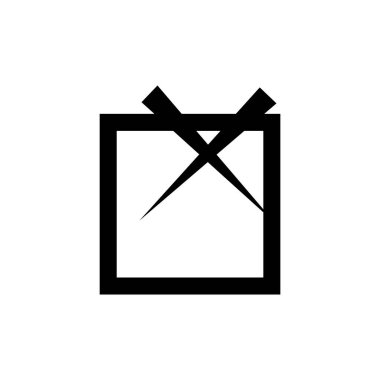 Kare Kutu, Yanlış ve Reddetme Sembolü içinde Freehand Cross Simgesi Simgesi Simgesi