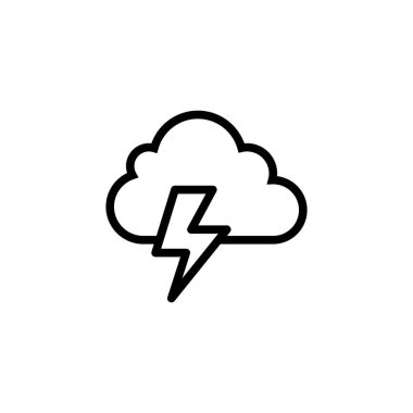 Thunder Storm in the Sky and Cloudy weather conditions icon. Weather Forecast clipart