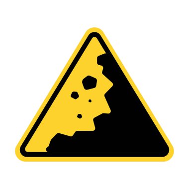 Heyelan Uyarı trafik işareti sarı üçgen işareti