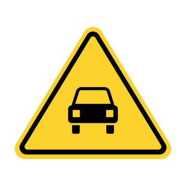 Sarı Üçgen Arabalar Araç Hattı Trafik İşareti