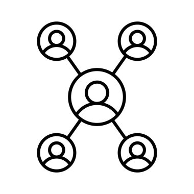 Ağ bağlantısı yapı sembollerinin çizimi, insan ilişkileri bağlantısı