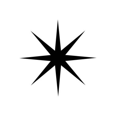 ince yıldız simgesi siyah beyaz dizayn 3