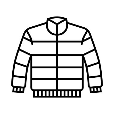 şişkin ceketli ya da ceketli kış tatili temalı ikon vektör çizelgesi çizimi