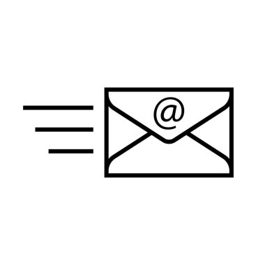 E- posta illüstrasyonunu mühürlü bir zarf ana hatları vektörüyle gönder