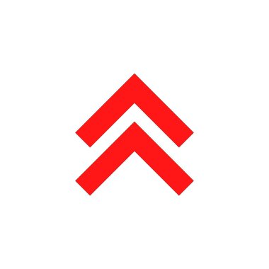 kırmızı ok başı en üst vektör düz tasarıma yükseliyor