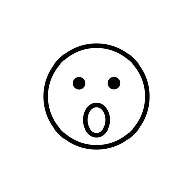 şok yüz emojisi şaşırmış ifade ana hatları vektörü