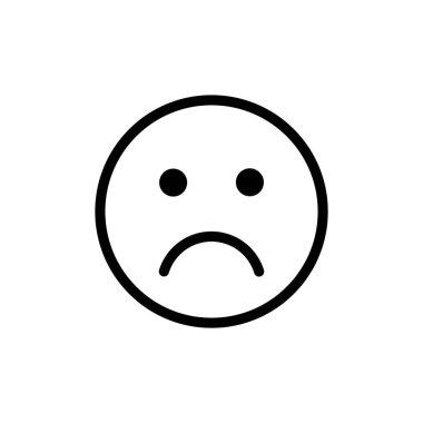 üzgün surat emoji ifadesi ana hat vektörü