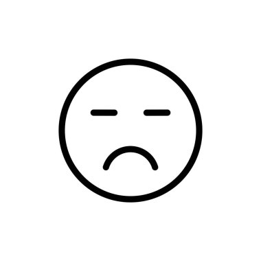 üzgün surat kapalı gözler emoji ifade ana hatları vektörü