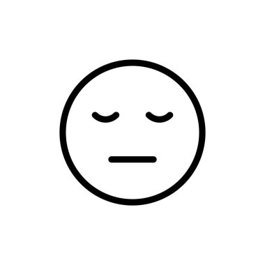 kapalı gözlü sessiz veya uyuyan yüz emoji ifade ana hatları vektörü