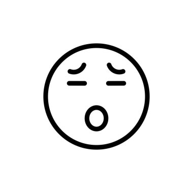 Kapalı gözlü dilenci yüz emojisi üzgün ifade ana hatları vektörü