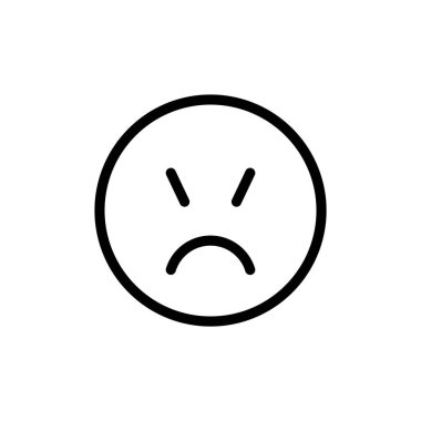 kızgın yüz kapalı gözler emoji ifade ana hatları vektörü