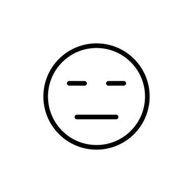 Kapalı gözlü sessiz yüz emoji ifade ana hatları vektörü