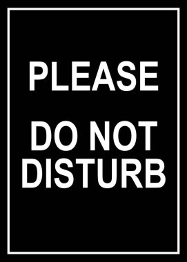 İşareti bozma, ofis işareti uyarı uyarısı, siyah arkaplan portre vektörlü basit metin