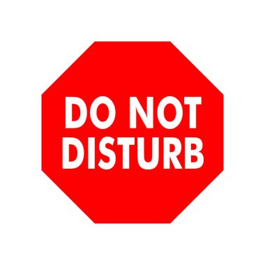 İşareti bozma, ofis işareti uyarı uyarısı, kırmızı sekizgen arkaplan vektörlü beyaz metin