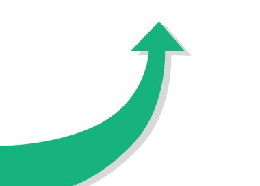 Yükselen ve yükselen büyük yeşil ok büyüme ve karı temsil ediyor.