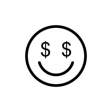 Karışık emoji yüz ifadesi ana hat vektör biçimini ayarladı