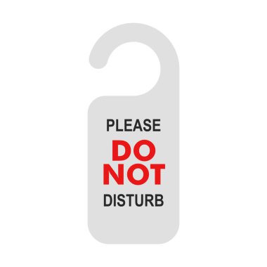 Otel Odası Kapı Askısı İşaretini Rahatsız Etmeyin Açık Gri Renkli