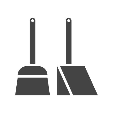 Süpürge ve Dustpan Simgesi, Temizlik Ekipmanı veya Temizlik Aletleri