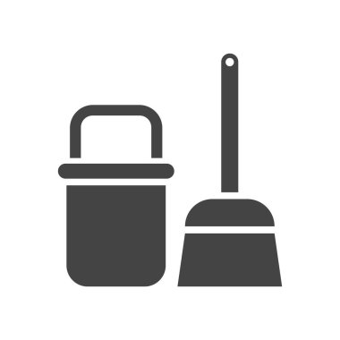 Süpürge ve Kova Simgesi, Temizlik Ekipmanı veya Temizlik Aletleri
