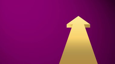 3D altın iş oku ve çubukları ilerlemeyi ve mor arkaplan ile karı iyileştirmeyi gösteren grafikler