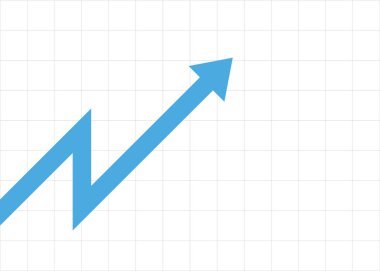 Mavi ok iş grafiği, kar ve ilerlemeyi temsil eden şebeke arkaplanı ile çapraz olarak gösteriliyor