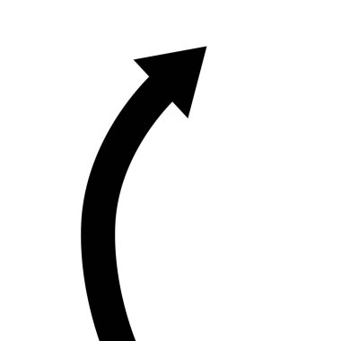 büyük siyah eğimli ok yukarı bakıyor.