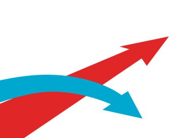 Kırmızı Ok Düz İlerliyor, Mavi Ok Hemen Dönüyor