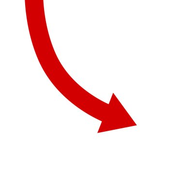 kırmızı eğimli ok grafiğinin düşüşü kaybı temsil eder